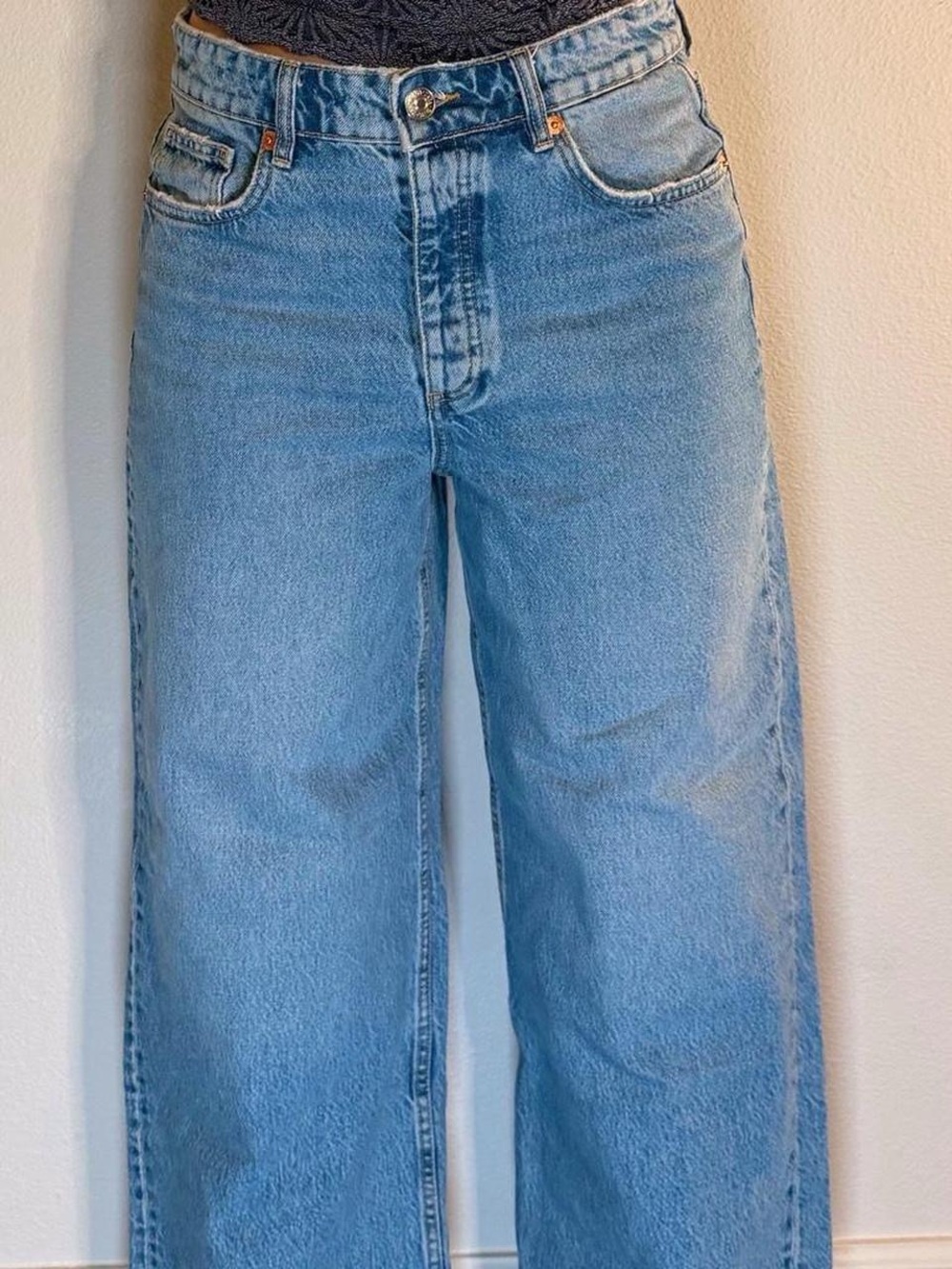 Zara Light Blue Wide-Leg Jeans